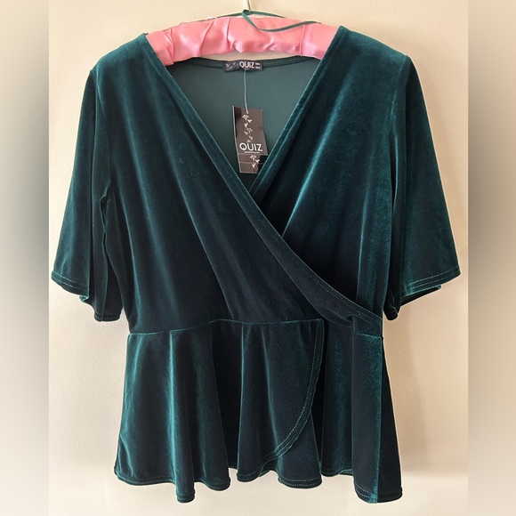 Rich green velvet blouse by QUIZ - Picture 1 of 5